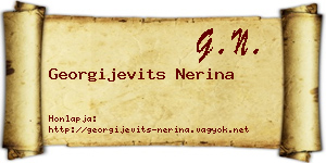 Georgijevits Nerina névjegykártya